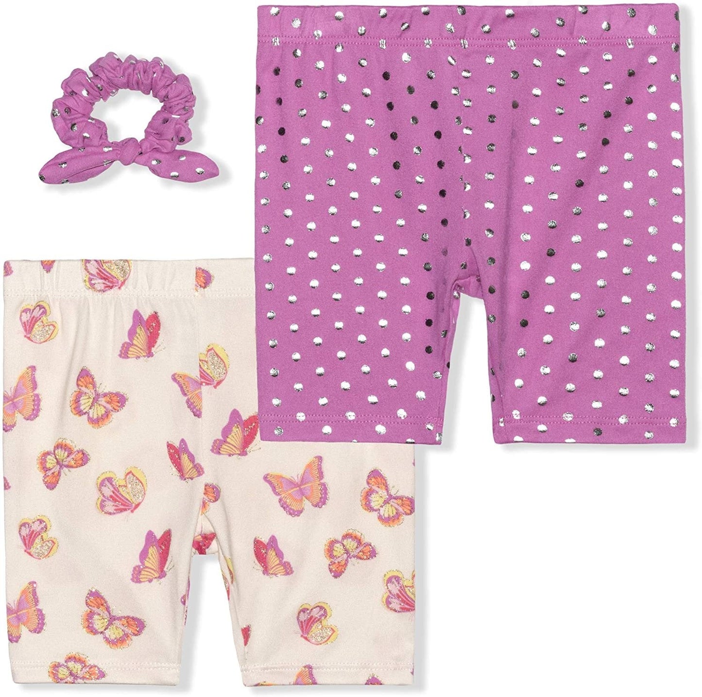 Young Hearts Girls’ 2 Pack Shorts and Scrunchie for Toddler, Little and Big Kids