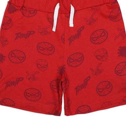Marvel Avengers Spiderman Boys’ Shorts with Drawstring 2 Pack for Toddler and Little Kids – Grey/Red/Blue