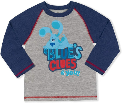 Nickelodeon Blue?s Clues Boys T-Shirt, Long Sleeve Shirt and Jogger Set for Toddler ? Navy/Grey