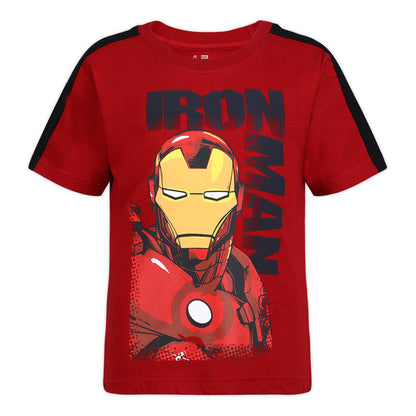 Marvel Avengers Captain America, Hulk and Iron Man Boys’ 4 Pack T-Shirt for Toddler and Little Kids - Navy/Blue/Green/Red