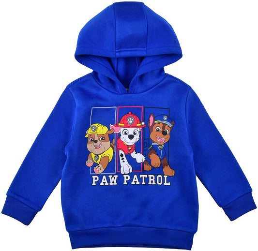 Nickelodeon Paw Patrol Chase, Rubble and Marshall Boys' Hoodie for Toddler and Little Kids – Blue