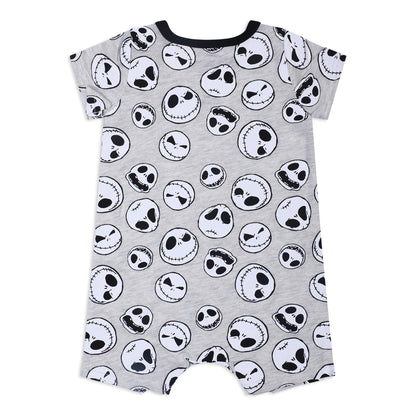 Disney Nightmare Before Christmas Boys’ Coverall Bodysuit and Short Sleeve Bodysuit for Newborn and Infant – Grey