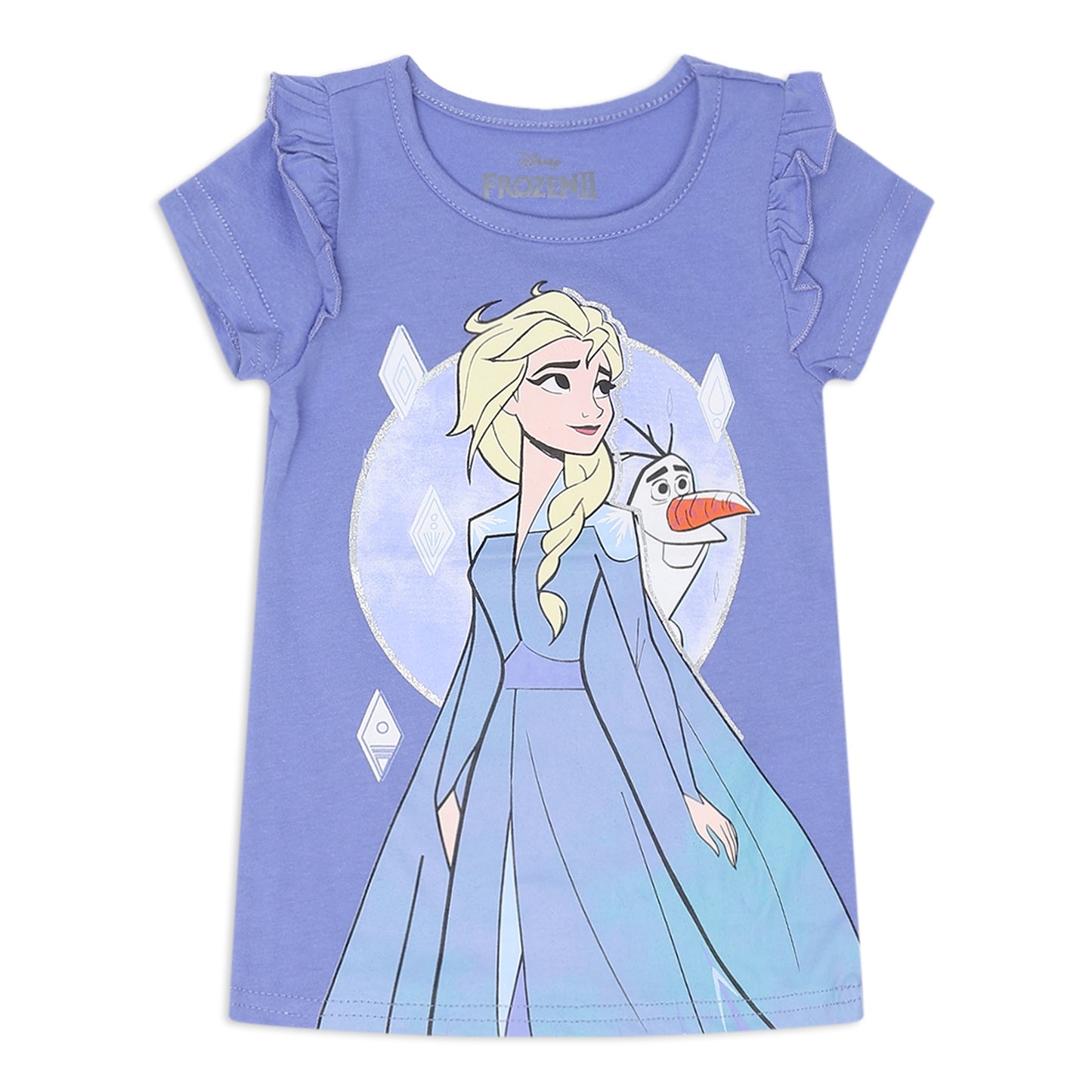 Disney Frozen Girls’ Elsa, Anna and Olaf T-Shirts and Legging Set for Toddler and Little Kids – Purple/Blue/Gray