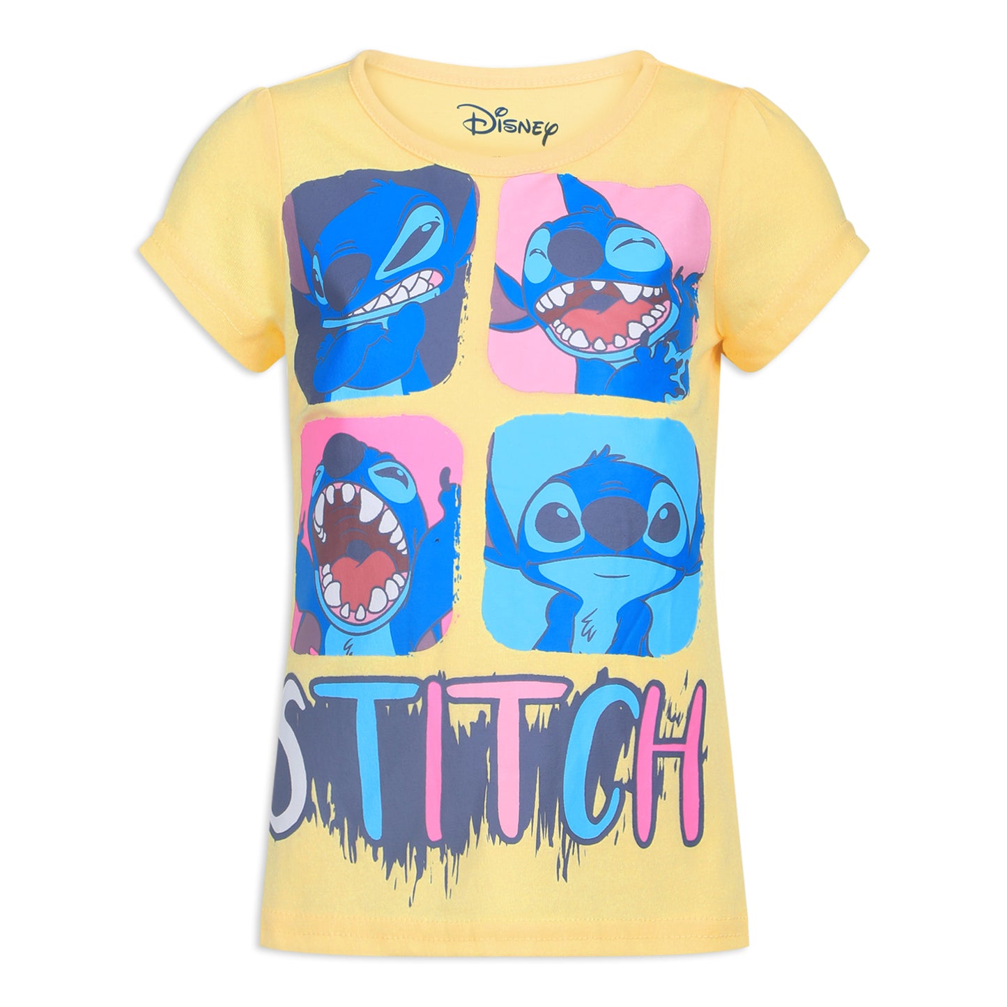 Disney Lilo and Stitch Girls 3 Pack T-Shirts for Toddler, Little and Big Girls - Blue/Yellow/White