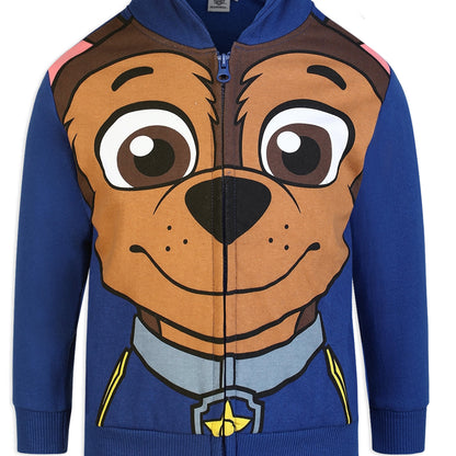 Nickelodeon Paw Patrol Marshall, Rubble or Chase Boys' Zip Up Hoodie for Toddler and Little Kids – Red/Yellow/Blue