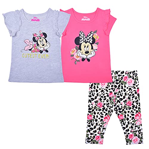 Disney Minnie Mouse Girls’ T-Shirt and Legging Set for Toddler and Little Kids