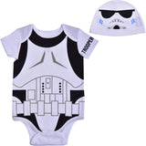 Star Wars Boys’ Roleplay Short Sleeve Bodysuit for Newborn and Infant – White or Brown or Black