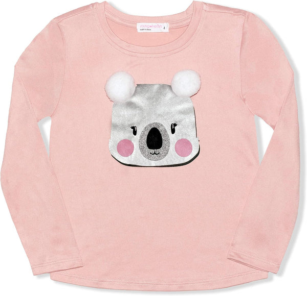 Young Hearts 2 Piece Long Sleeve Shirts for Girls, Round Neck Shirt Set with Koala and Polka Dot