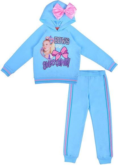 Nickelodeon Jojo Siwa Girls Hoodie and Jogger Set for Little Kids – Blue