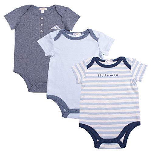 Tahari Baby Boys 3-Pack Creeper Bodysuits Navy