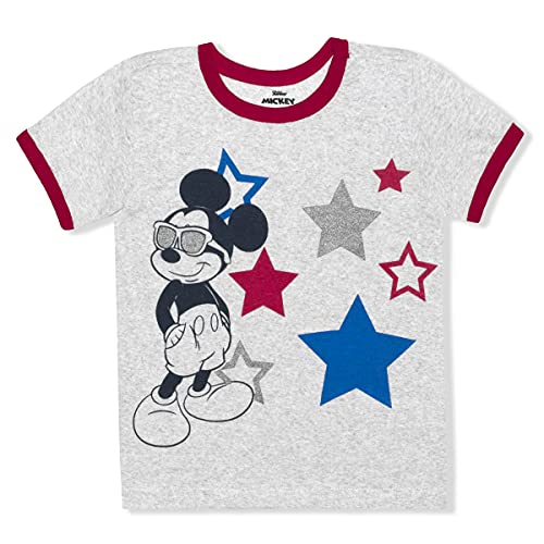 Disney Mickey Mouse Boys T-Shirt for Toddlers and Little Kids – Green/Red/Grey/Blue/Yellow