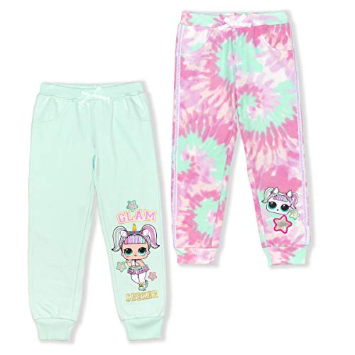 L.O.L. Surprise! Dolls 2 Pack Jogger Sweatpants for Little Girls – Aqua or Pink