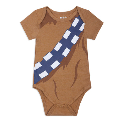 Star Wars Boys' 5 Pack Bodysuit Costume for Infant – Blue/Grey/Brown/Black/White