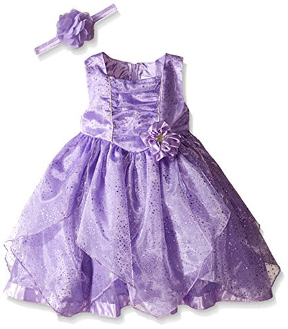 Disney Girl's Sofia The First Special Occasion Dress and Headband Set, Purple