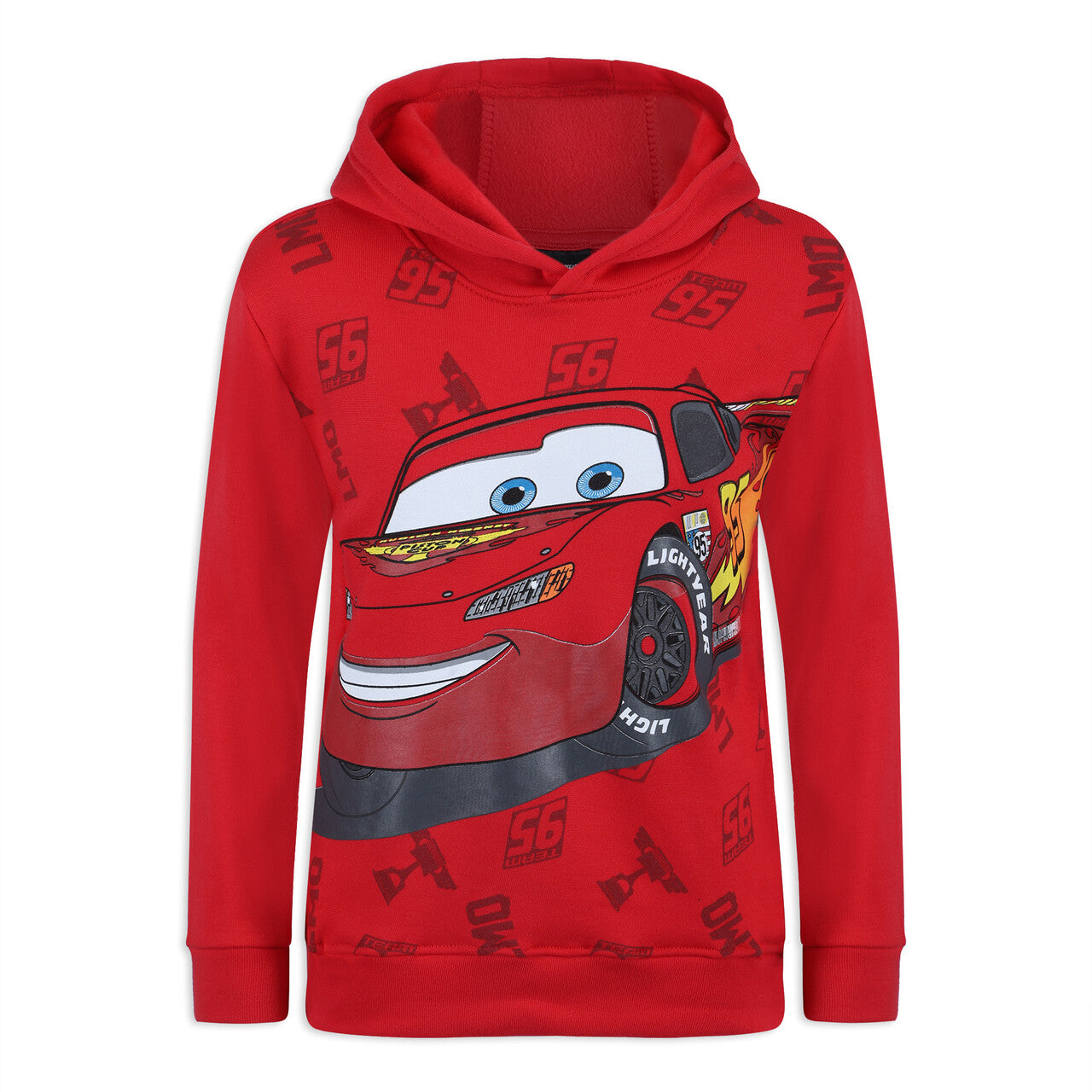 Disney Cars Lightning McQueen Boys’ Hoodie for Toddler, Little and Big Kids – Red