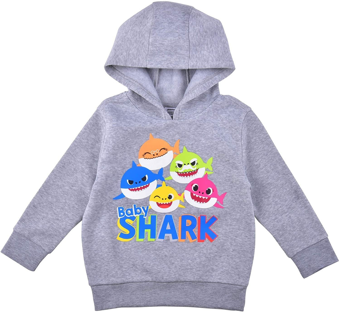 Nickelodeon Baby Shark Boys Pullover Hoodie for Toddler and Little Kids - Grey