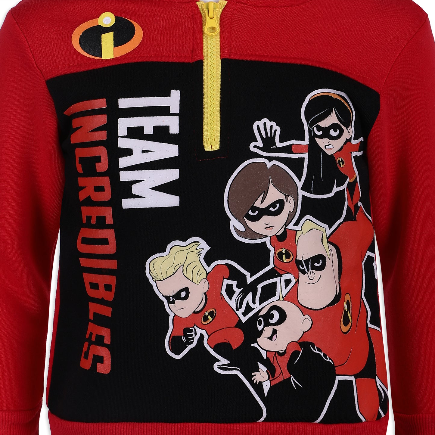 Disney The Incredibles Boys Half Zip Up Hoodie for Toddler and Little Kids – Red