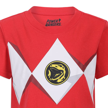 Hasbro Power Rangers Boys Short Sleeve Shirt and Joggers Set for Little Kids – Black/Red or Blue/Navy