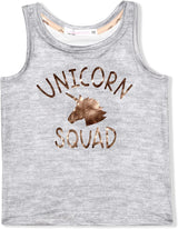 Young Hearts Unicorn Squad Girls? 3 Pack Tank Tops for Toddler and Little Kids ? Pink/White/Grey