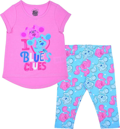 Nickelodeon Blue?s Clues Girls? Blue and Magenta T-Shirt and Legging Set for Infant and Toddler ? Pink/Blue