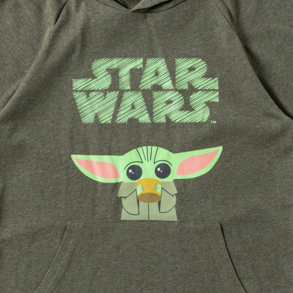 Star Wars Boys Baby Yoda Hooded T-Shirt, T-Shirt and Short Set for Toddler and Little Kids - Green/Grey