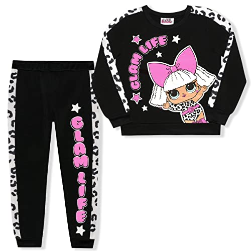 L.O.L. Surprise! Dolls Girls Sweatshirt and Jogger Set for Little and Big Girls – Pink/Black