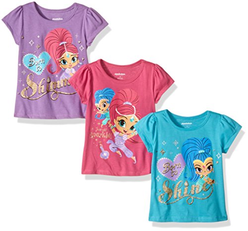 Nickelodeon Girls' Little Girls' Shimmer and Shine 3 Pack T-Shirts