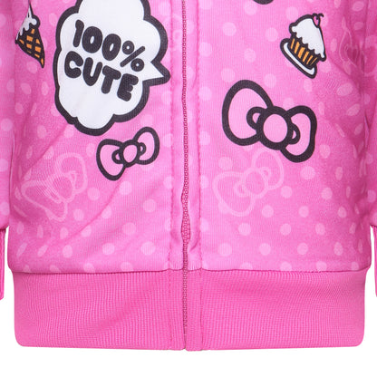 Hello Kitty Girls Zip Up Hoodie for Infant, Toddler and Big Kids – Pink