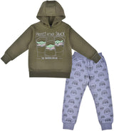 Star Wars Baby Yoda Boys’ Hoodie and Jogger Set for Toddler and Little Kids – Green/Grey