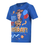 Disney Toy Story Woody Boys’ Birthday Short Sleeve T-Shirt for Toddler and Little Kids - Blue