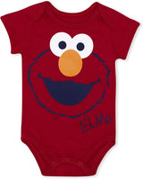 Sesame Street Elmo Boys’ Short Sleeve Bodysuit for Newborn and Infant – Red