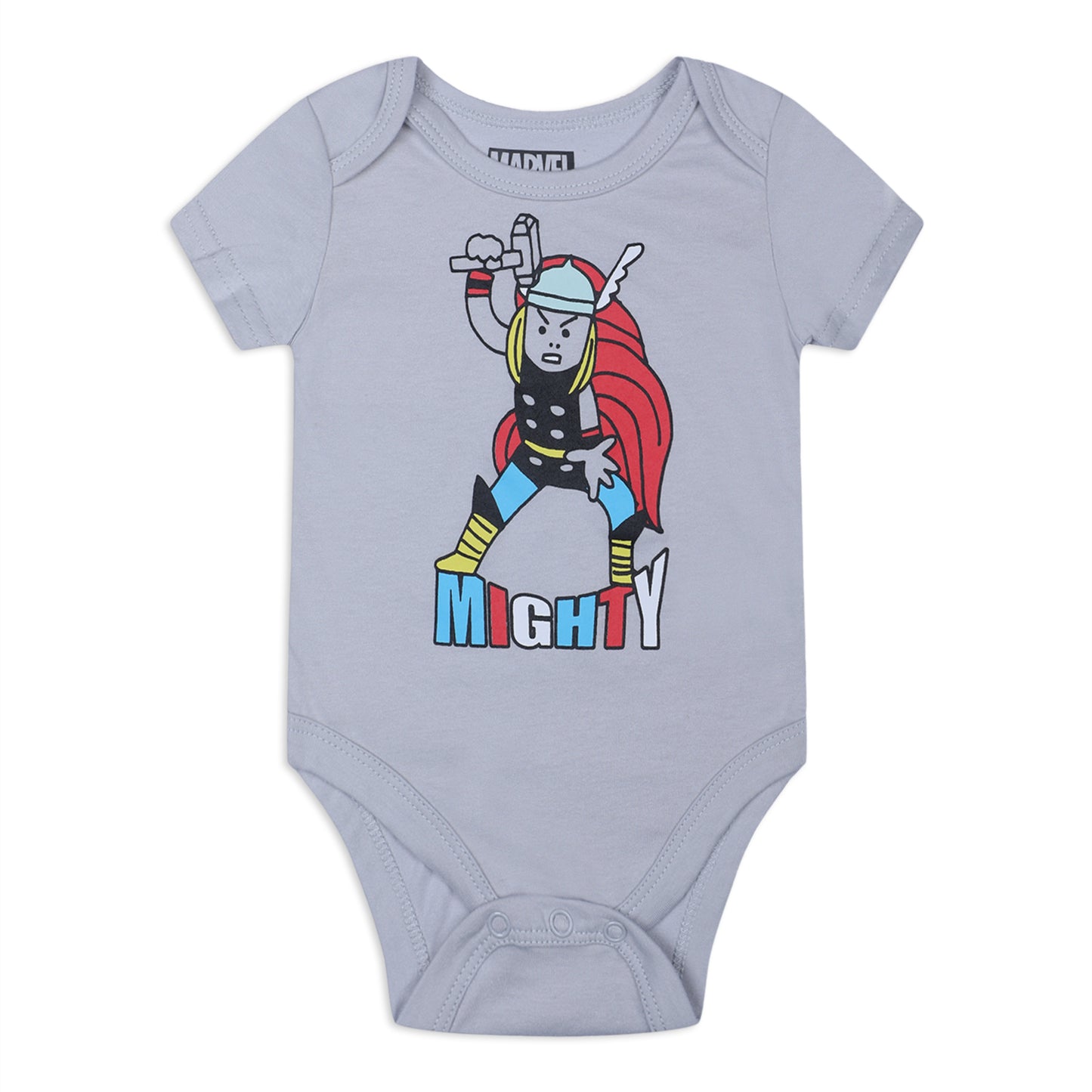 Marvel Avengers Boys’ 5 Pack Short Sleeve Bodysuits for Newborn and Infant – Blue/Red/Grey/White/Yellow/Green