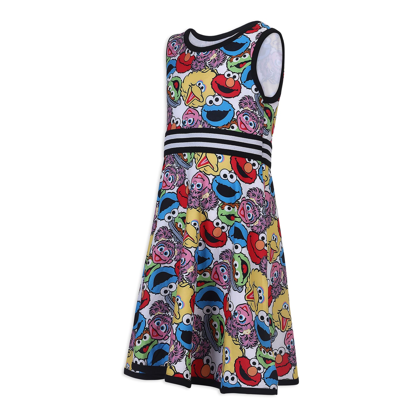 Sesame Street Girls’ Dress with Panties for Infant and Toddler – White/Multicolor