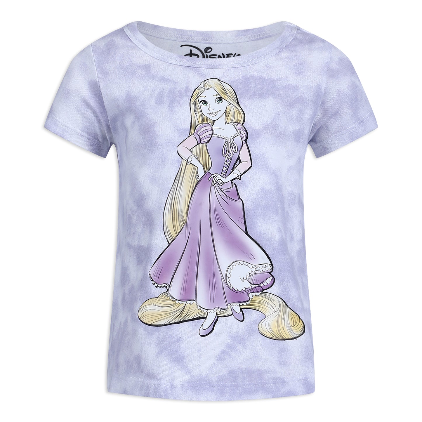 Disney Princess Ariel, Rapunzel and Belle Girls’ T-Shirt 3 Pack for Toddler and Little Kids – Purple/Blue/Pink