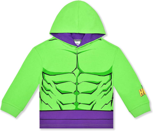 Marvel Hulk Boys Hoodie for Toddler and Little Kids ? Green/Purple