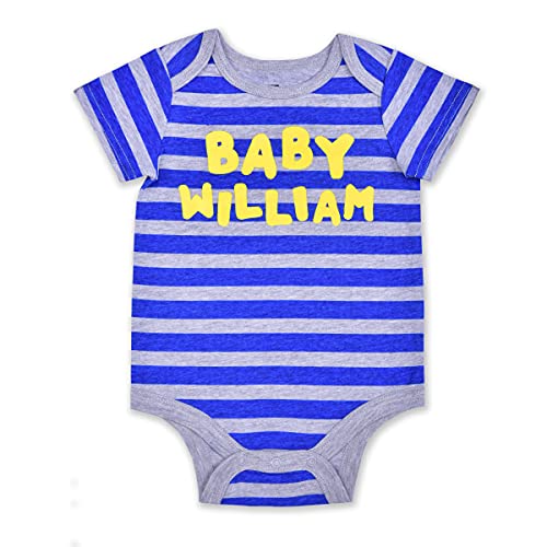 10 Threads “Baby Liam” Boys’ Short Sleeve Bodysuit for Newborn and Infant – Blue/Grey