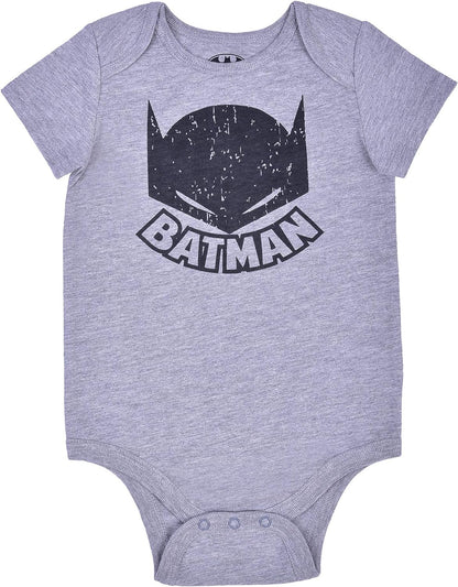 BATMAN Boys? Bodysuits and Jogger Pants Set for Newborn and Infant ? Yellow/Grey