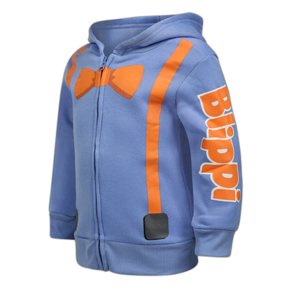 Blippi Boys Zip Up Hoodie for Toddlers and Little Kids – Blue