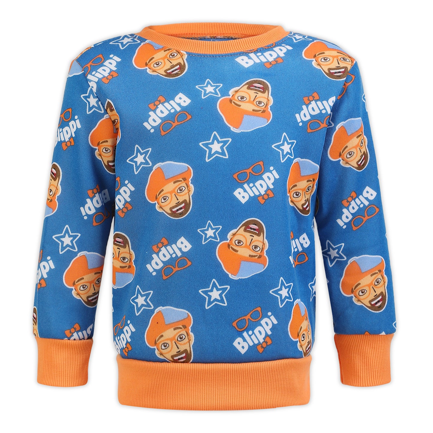 Blippi Boys’ Long Sleeve T-Shirt and Jogger Set for Toddler and Little Kids – Blue