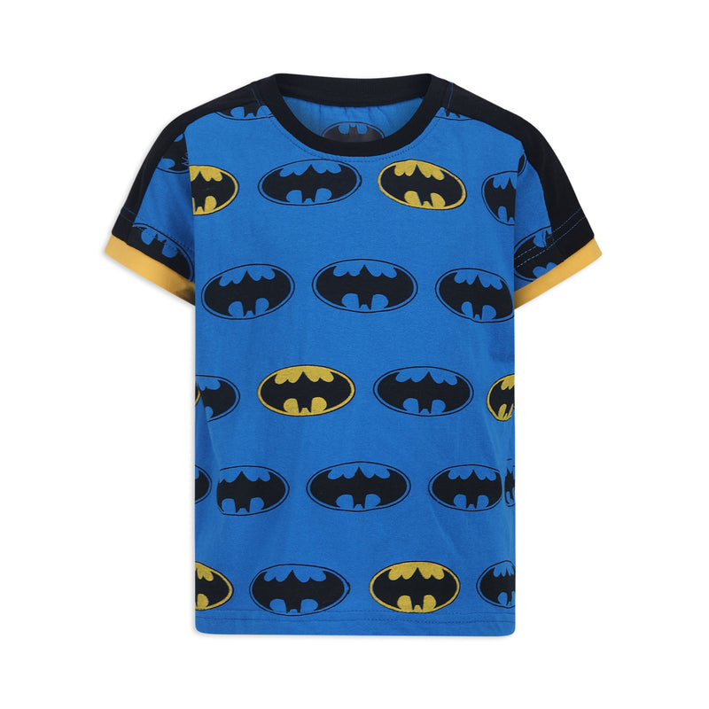 DC Comics Batman Boys 3 Pack T-Shirt for Toddler and Little Kids – Blue/Yellow/Grey