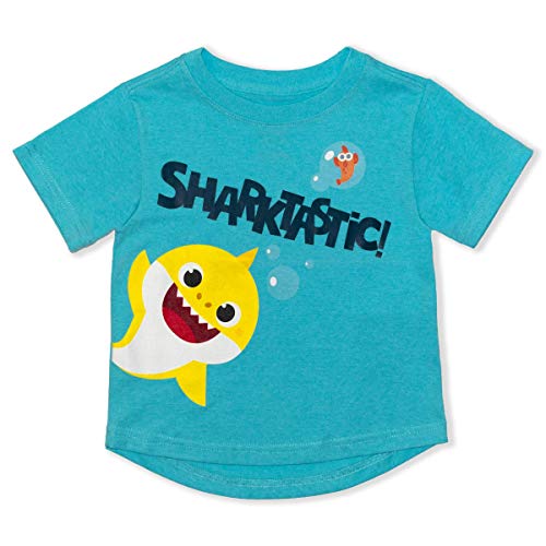 Nickelodeon Baby Shark Boy's Tee, Lookin' Sharp Raglan Shirt, Blue