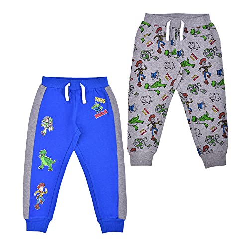 Disney Toy Story Boys’ 2 Pack Joggers for Toddler and Little Kids - Blue/Grey