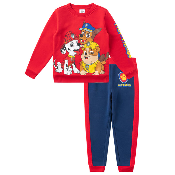 Nickelodeon Paw Patrol Boys’ Sweatshirt and Jogger Set for Toddler and Little Kids – Blue/Navy/Red