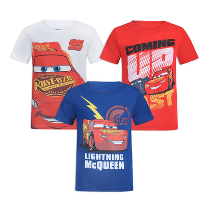 Cars Boys' T-Shirt (Pack of 3) RED