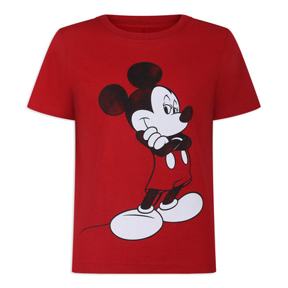 Disney Mickey Mouse Boy's 3 Piece T-Shirt, Tank Top and Shorts Set for Infant and Toddler - Red/White/Grey