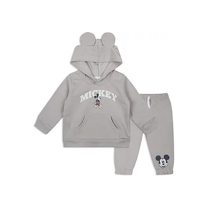 Disney Mickey Mouse Boys' Hoodie and Jogger Set for Infant – Beige