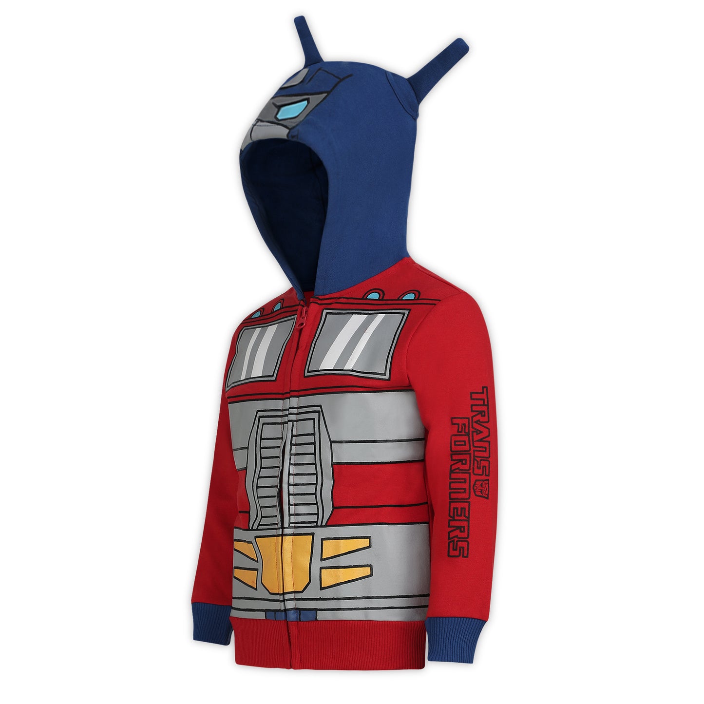Hasbro Transformers Optimus Prime and Bumblebee Boys’ Zip Up Hoodie for Little Kids – Blue/Red/Yellow