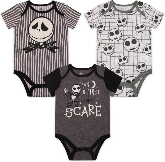 Disney Nightmare Before Christmas Boys? Jack Skellington 3 Pack Bodysuits for Infant ? Grey