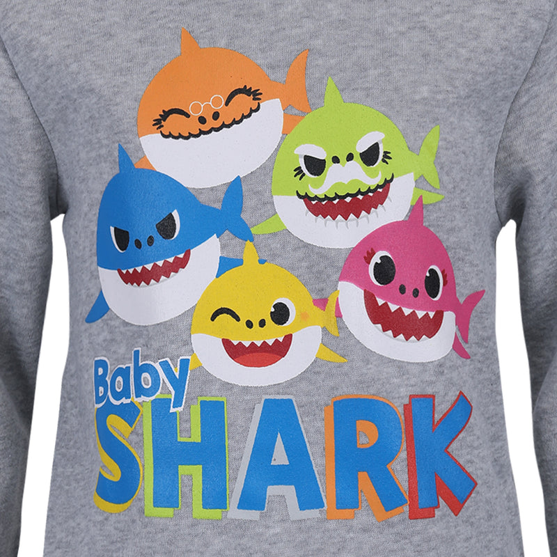 Nickelodeon Baby Shark Boys Pullover Hoodie for Toddler and Little Kids - Grey