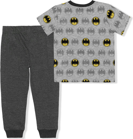 Batman Boys’ T-Shirt and Jogger Pants Set for Toddler and Little Kids – Grey